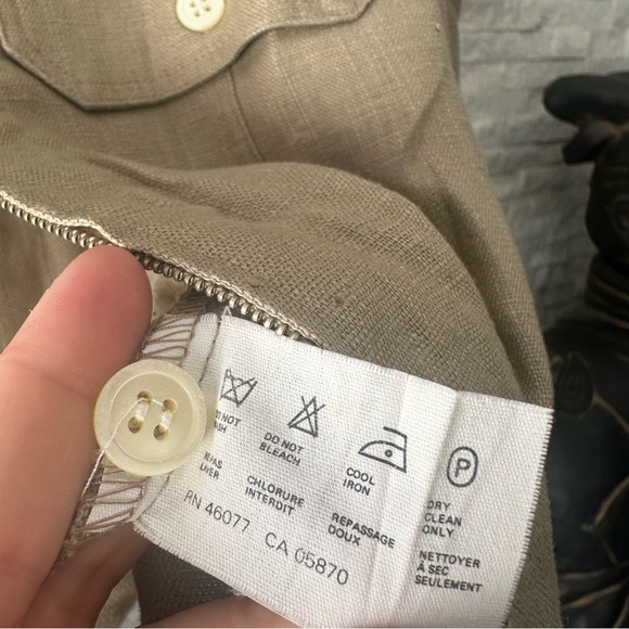 ESPIRIT Vintage Tan Full Linen Zip Jacket Size Large - Picture 5 of 8